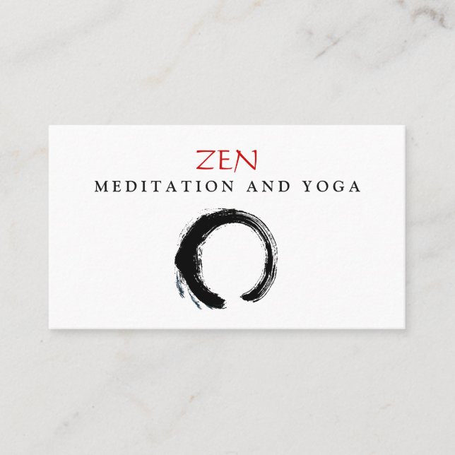 Cartão De Visita Íoga Enso, Círculo Zen, Meditação Budista 3 (Frente)