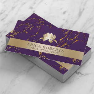 Cartão De Visita Ioga Instrutor Lotus Logotipo Moderno Puro e Doura