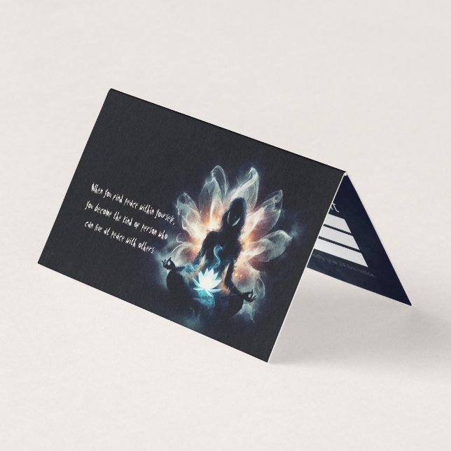 Cartão De Visita Ioga Instrutor Meditação Dose Brilhante Lotus (Frente)