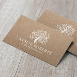Cartão De Visita Ioga Instrutor Vintage Logotipo Rustic Kraft<br><div class="desc">Instrutor Yoga Logotipo da Árvore Vintage Cartões de visitas Rustic Kraft.</div>
