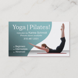 Cartão De Visita "Ioga   Pilates!" Instrução de Pilates, classe d