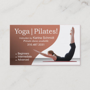Cartão De Visita "Ioga Pilates!" Instrução de Pilates, classe d