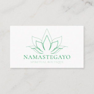 Cartão De Visita Ioga Verde Meditação Espiritual Lótus
