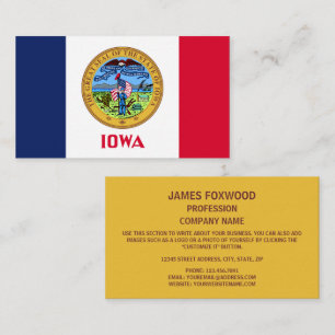 Cartão De Visita Iowan Flag & Seal, Flag of Iowa