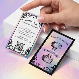 Cartão De Visita Iridescent Holographic Personal Trainer Fitness