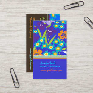 Cartão De Visita Íris Retroativa Japonês + Fundo Azul Real/DY