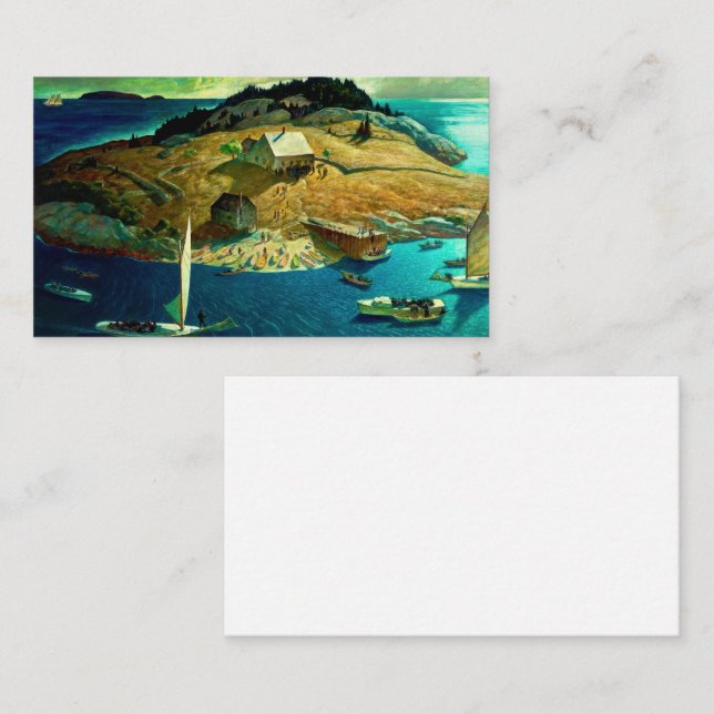 Cartão De Visita Island Funeral, 1939 por Newell Convers Wyeth (Frente/Verso)