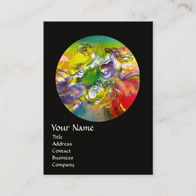 Cartão De Visita ITALIANO CARNIVAL /Dança, Música, Artista de Teatr (Frente)