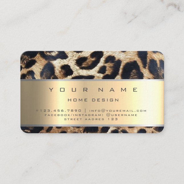 Cartão De Visita Ivory Champaing Dourado Diamond Stripes Glitter VI (Frente)