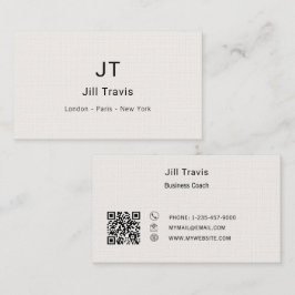 Cartão De Visita Ivory cream modern minimalst luxury