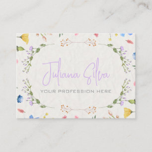 Cartão De Visita Ivory Flower Watercolor