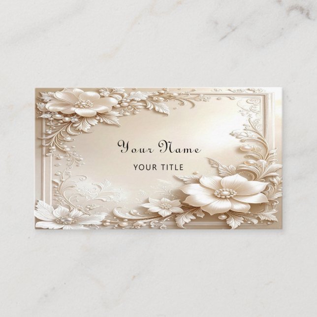 Cartão De Visita Ivory Flowers Business Card (Frente)