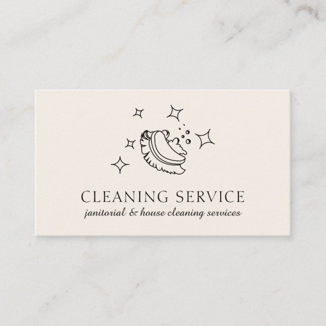 Cartão De Visita Ivory Modern Bubble Housekeeper Clearing Washing (Frente)