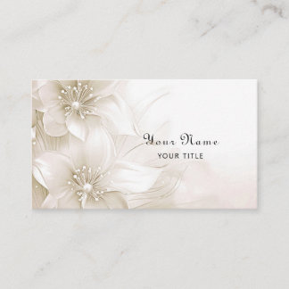 Cartão De Visita Ivory White Flowers Business Card