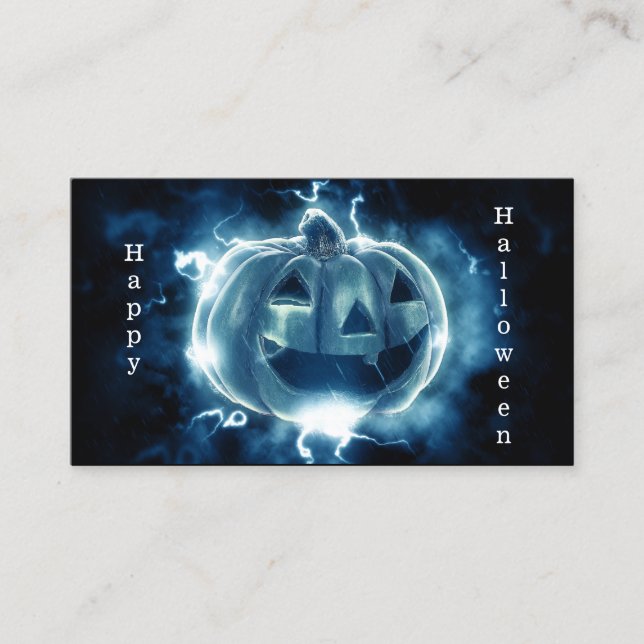 Cartão De Visita jack-o-lanterna na chuva (Frente)