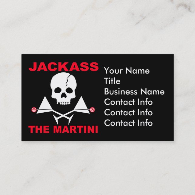 Cartão de Visita - JACKASS, O Barman (Frente)
