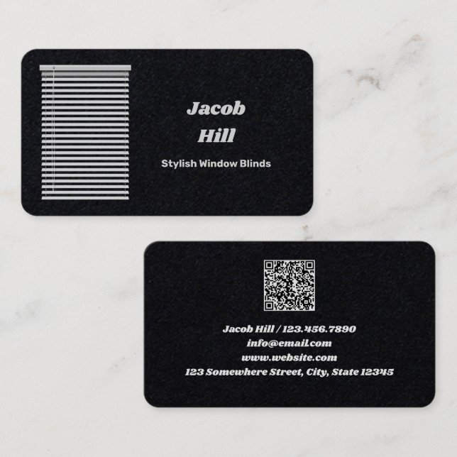 Cartão De Visita Janela Cega QR Personalizado (Frente/Verso)