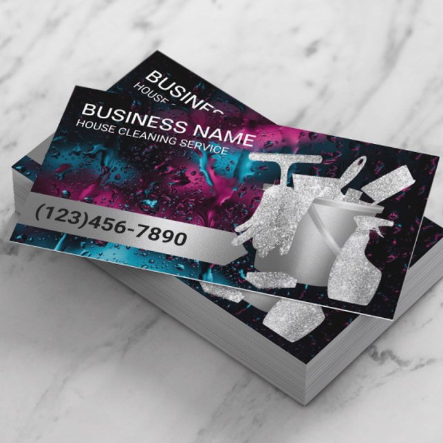 Cartão De Visita Janela Moderna de Limpeza de Casa Profissional (Criador carregado)