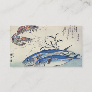 Cartão de visita JAPONÊS dos PEIXES e do CAMARÃO
