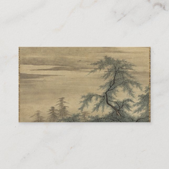 Cartão De Visita Japonês Zhou Maoshu Apreciando Lotus (Frente)