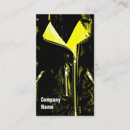 Cartão De Visita Jaqueta de couro Texto preto amarelo