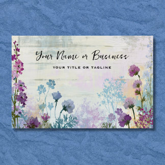 Cartão De Visita Jardim Botânico de Flores Silvestres Aquarela