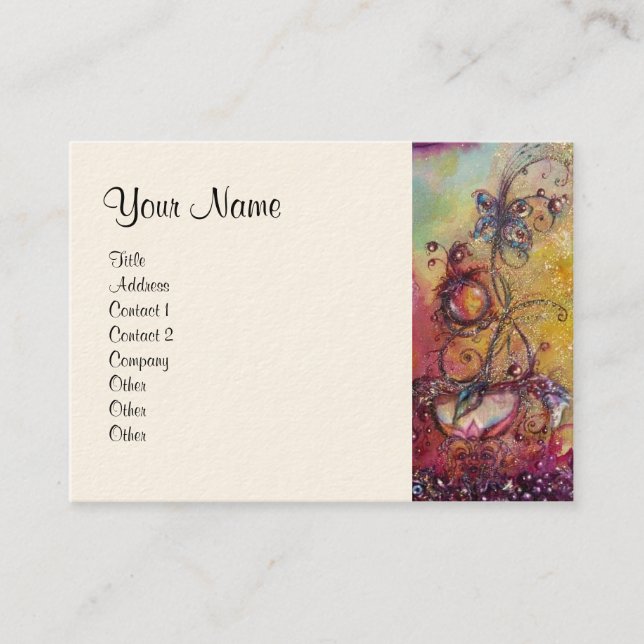 Cartão De Visita JARDIM DA PLANTA DE SOMBRA PERDIDA - BORBOLHA, bra (Frente)