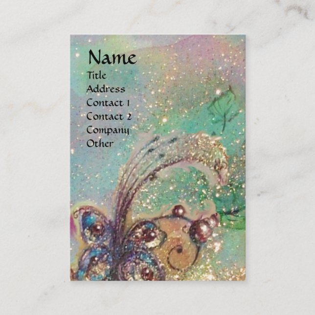 CARTÃO DE VISITA JARDIM DA PLANTA MÁGICA DE MANTEIGA DE SOMBRA PERD (Frente)