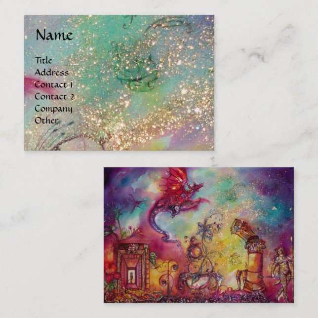 Cartão De Visita JARDIM DAS SOMBRAS PERDIDAS, FLYING RED DRAGON Blu (Frente/Verso)