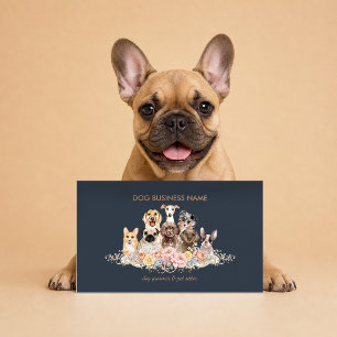 Cartão De Visita Jardim de Infância para Cachorrinhos Novo Treinado