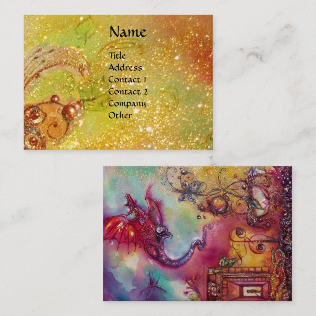 CARTÃO DE VISITA JARDIM DE SOMBRAS PERDIDAS/DRAGÃO VERMELHO FLYING (Frente/Verso)