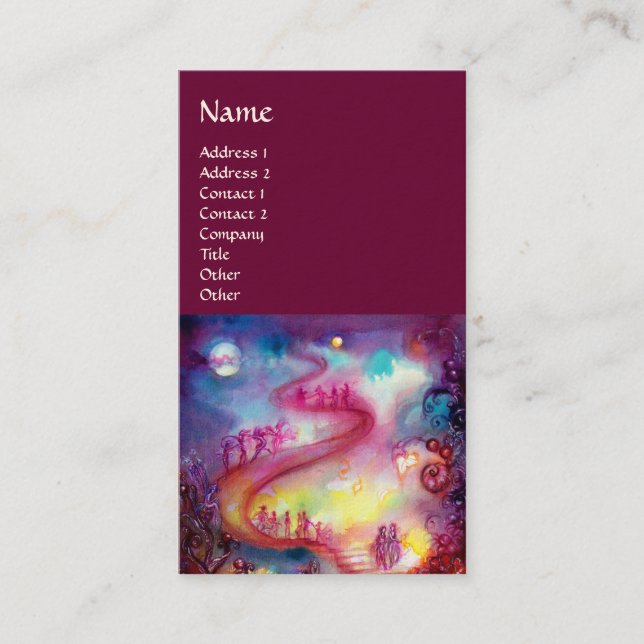 Cartão De Visita JARDIM DE SOMBRAS PERDIDAS/ESCADAS MÁGICAS Roxo (Frente)