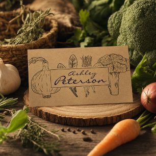 Cartão De Visita Jardim de vegetais saudável & papel de artesanato