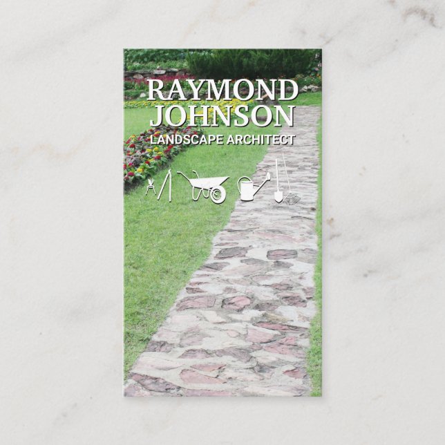 Cartão De Visita Jardim Flor | Caminho de Caminho | Ferramentas de  (Frente)