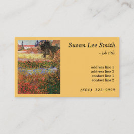 Cartão De Visita Jardim Flor de Vincent van Gogh. Amarelo ensolarad
