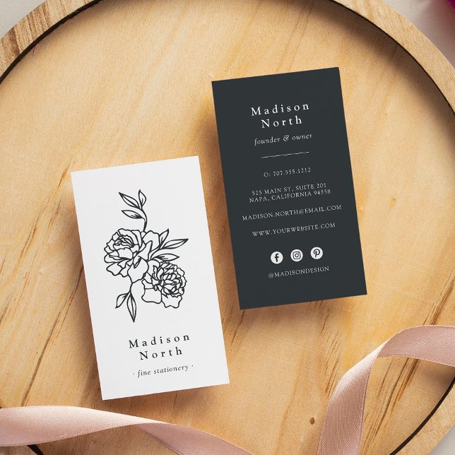 Cartão De Visita Jardim Secreto | Mídia social vertical floral (Criador carregado)