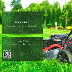 Cartão De Visita Jardinagem de grama cortador de grama manual códig