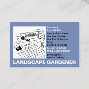 Cartão De Visita Jardinagem Paisagem. Jardineiro Paisagem