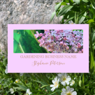 Cartão De Visita Jardinagem Personalizada de Foto Lilac Púrpura Clá