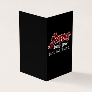 Cartão De Visita Jesus ama Jesus te ama e eu estou tentando