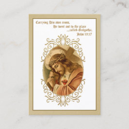 Cartão De Visita Jesus Carregando Cruzando Oração Religiosa Santa