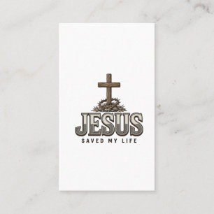 Cartão De Visita Jesus Salvou Minha Vida Engraving Vintage Design C