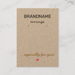 Cartão De Visita Jewelry Rustic Kraft de papel artesanal