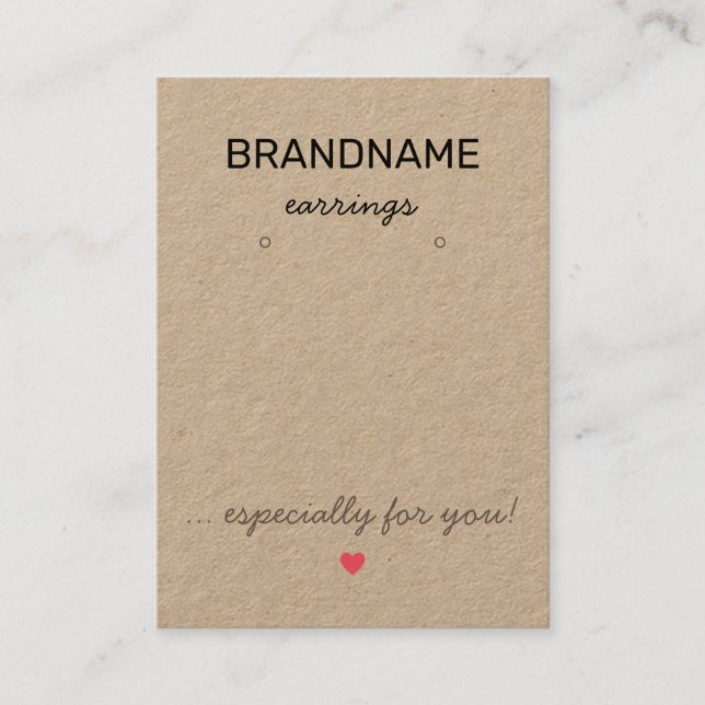 Cartão De Visita Jewelry Rustic Kraft de papel artesanal (Frente)