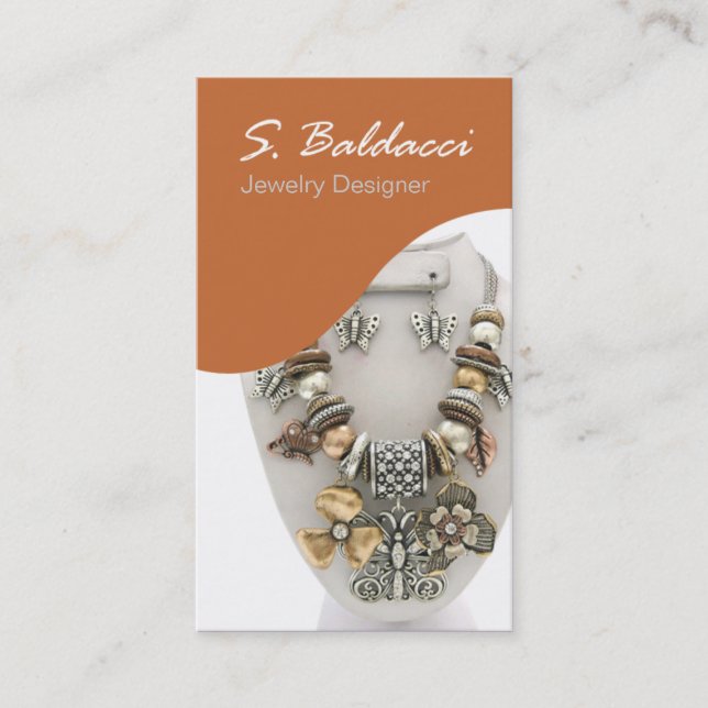 Cartão De Visita Joalheiro do costume do desenhista da jóia (Frente)