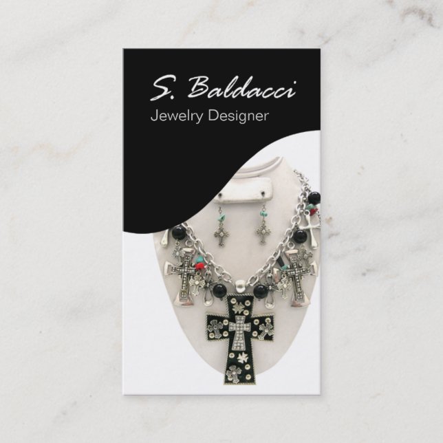 Cartão De Visita Joalheiro do costume do desenhista da jóia (Frente)