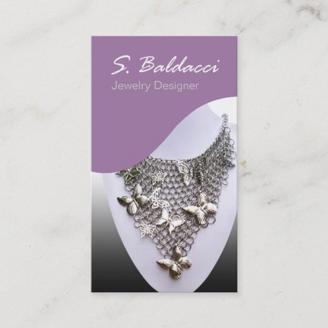 Cartão De Visita Joalheiro do costume do desenhista da jóia (Frente)