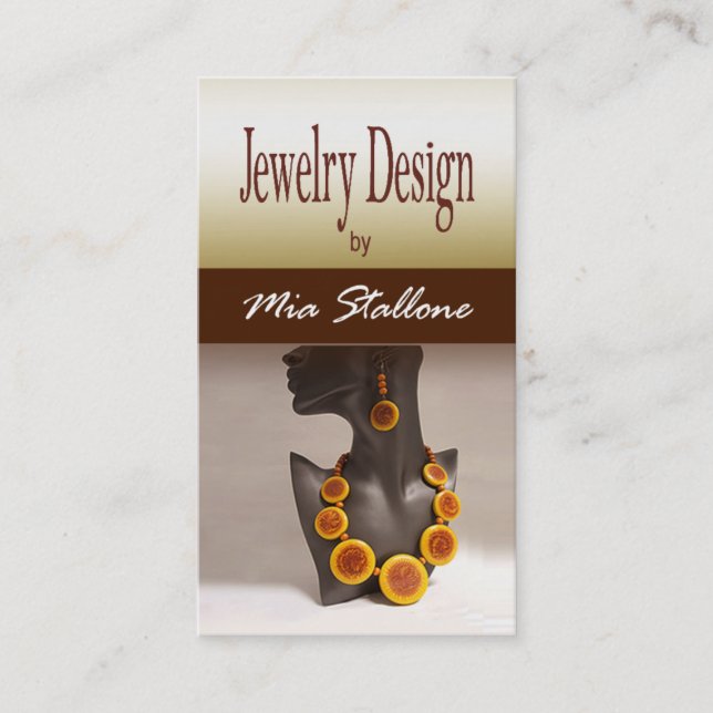 Cartão De Visita Joalheiro do costume do desenhista da jóia (Frente)