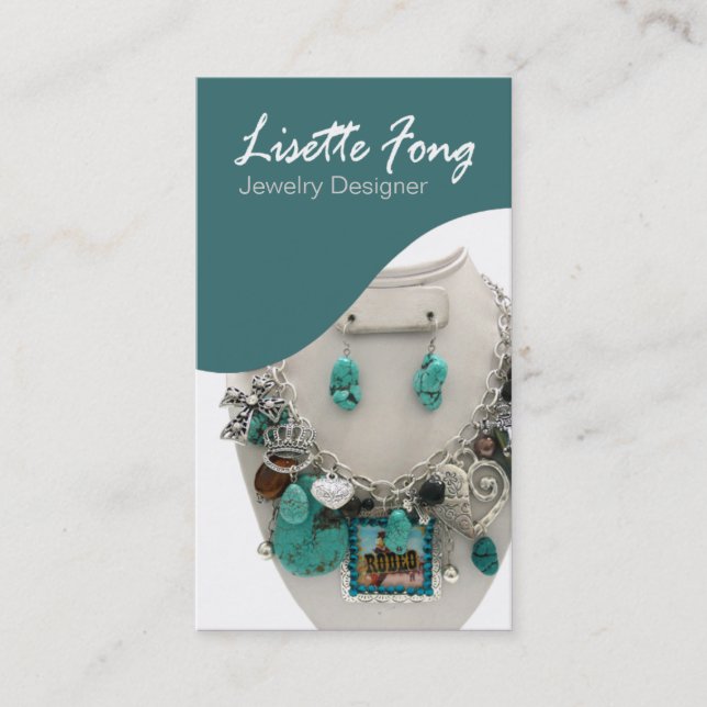 Cartão De Visita Joalheiro do costume do desenhista da jóia (Frente)