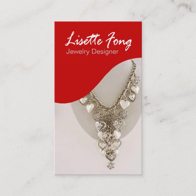 Cartão De Visita Joalheiro do costume do desenhista da jóia (Frente)